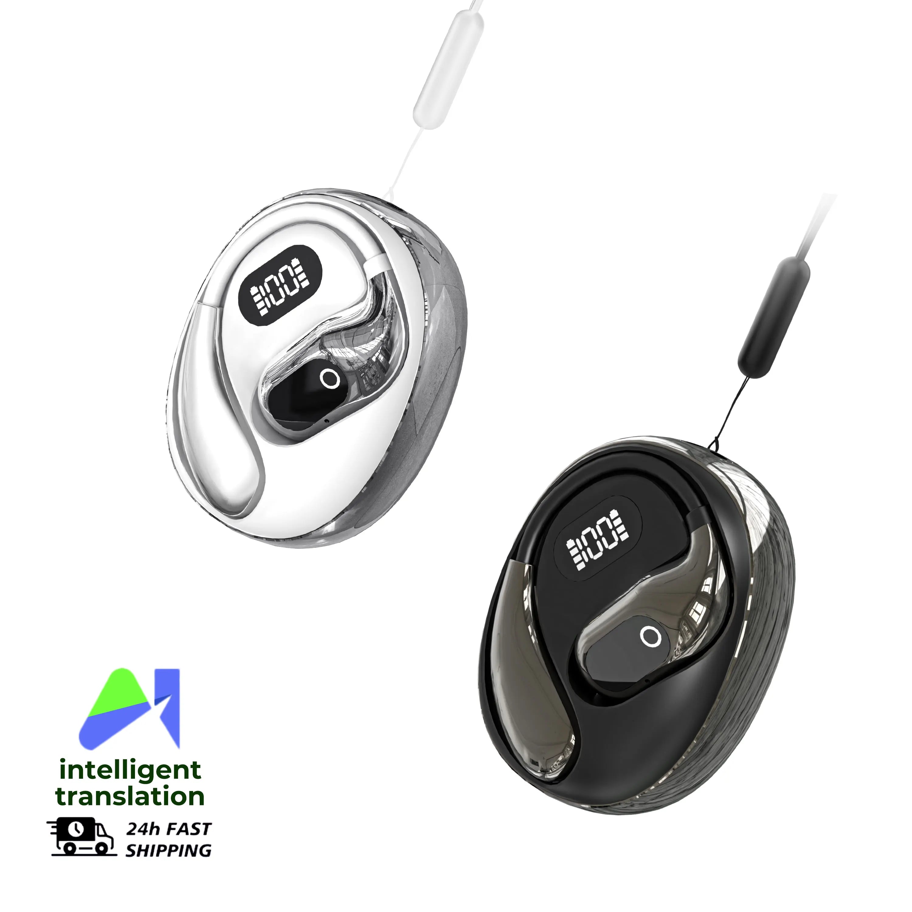 Real Time Translation Headphones 144 Languages Translator Earphones Wireless Bluetooth 5.4 Headsets for Business Office Travel