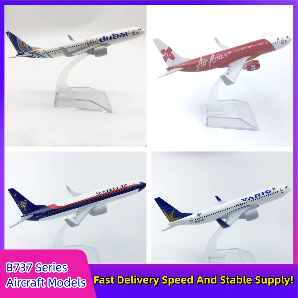 16CM Boeing B737 Aircraft 737 Series Scale Model Alloy Metal Diecast Airplane Toys for Boys Gift Collection Display