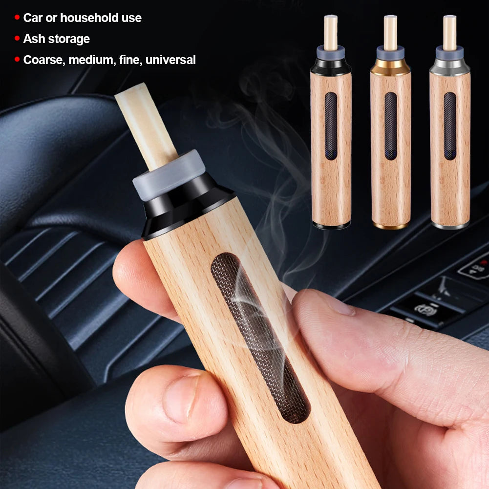 Portable Car Anti-ash Ashtray Mini Ashtray Anti Soot-flying Cigarette Cover Anti-ash Luxury Wood Cigarette Holder Auto Ashtray