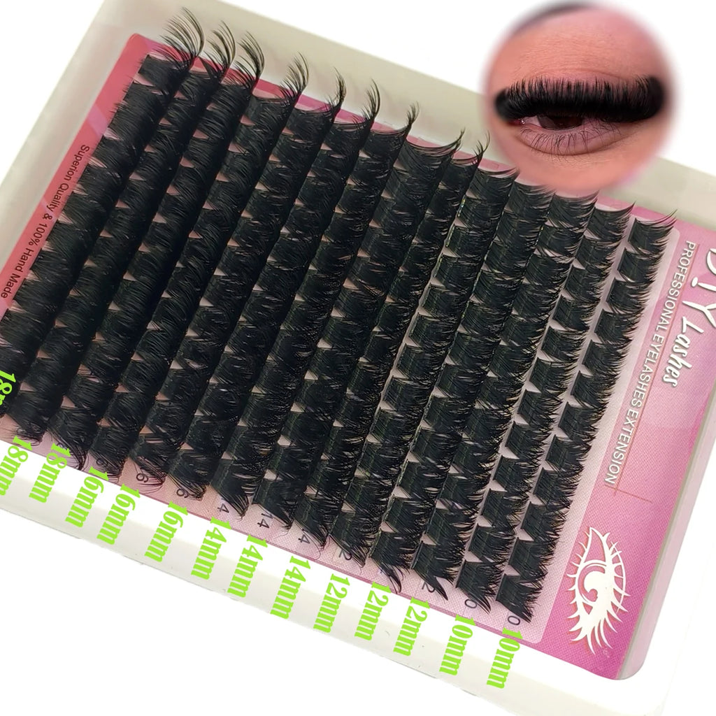 8D Eyelash Clusters Fluffy Lash Clusters Thick 168pcs150D200D Cluster Eyelash Extensions DIY At Home Individual Lashes Cluster