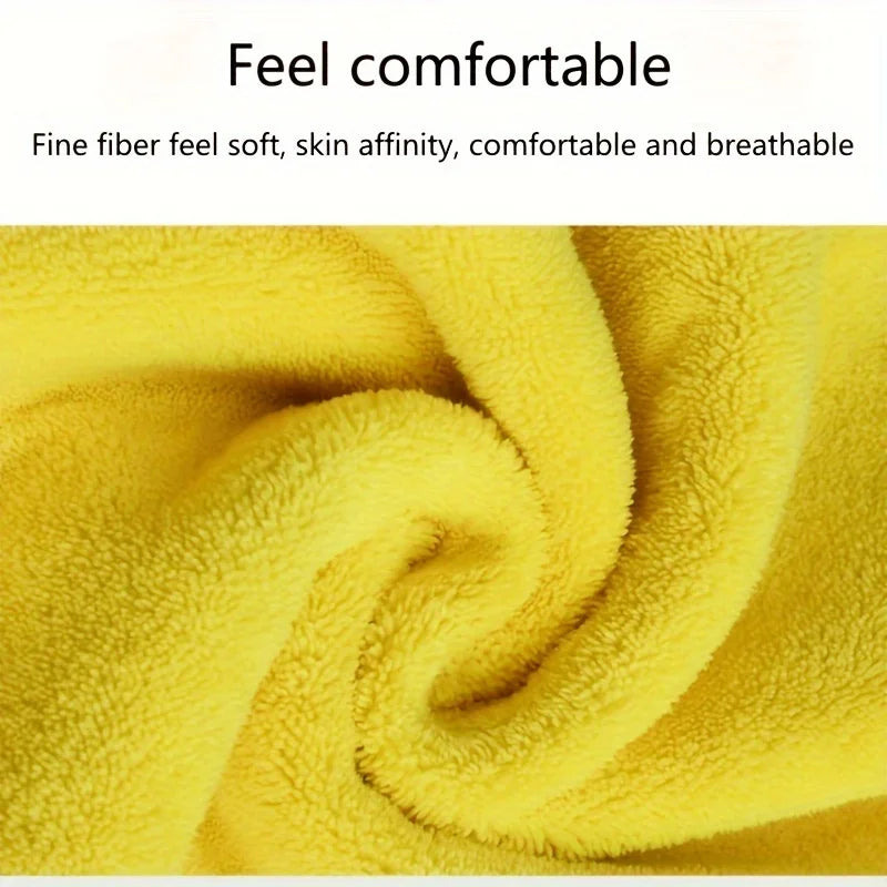 1/2/6pcs Microfiber Cleaning Towel Thicken Soft Drying Cloth Car Body Washing Towels Double Layer Car Cleaning Drying Cloth