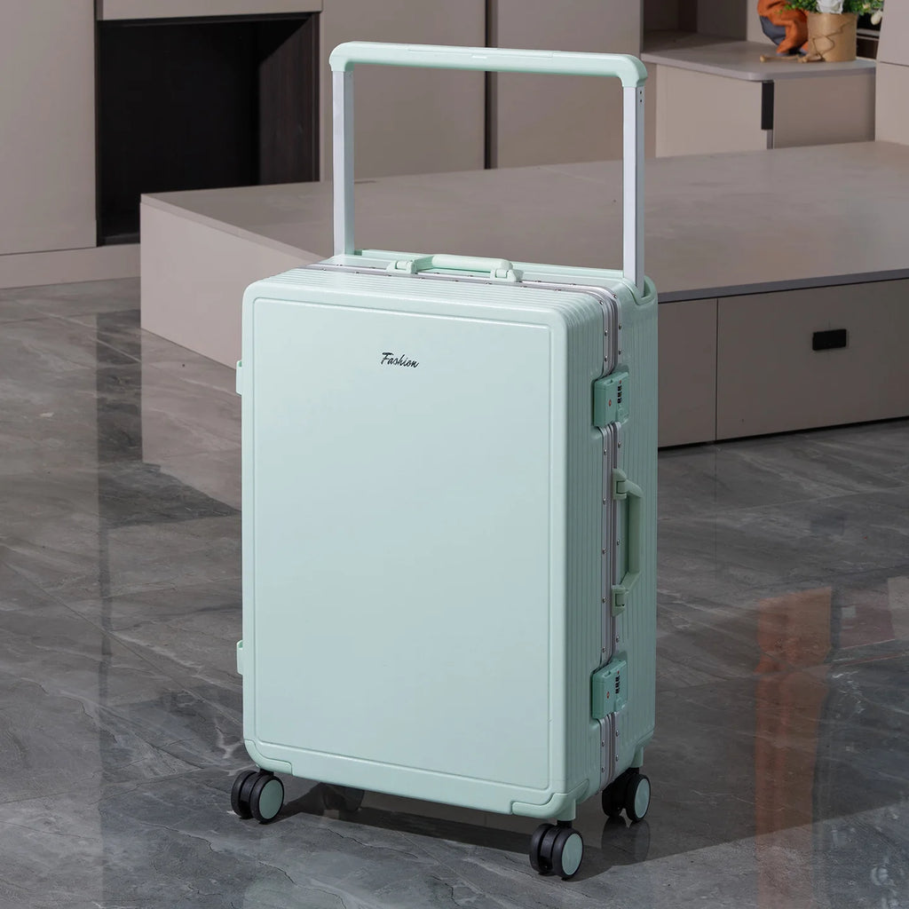 Wide Tie Rod Luggage Aluminum Frame with Durable PC Trolley Case 30 inch Multifunctional Suitcase with Large Capacity