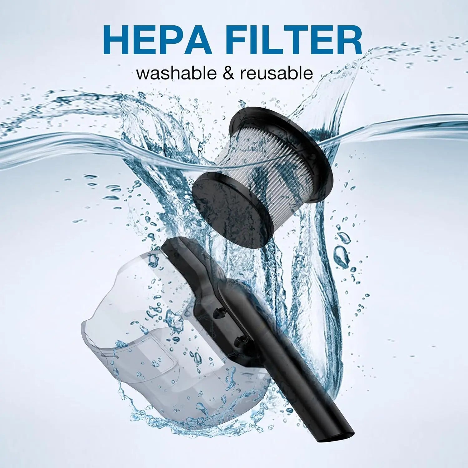 Cordless Vacuum for Milwaukee Battery Handheld Vacuum Cleaner with 2Pcs Washable HEPA Filter for Home Pet Hair Car