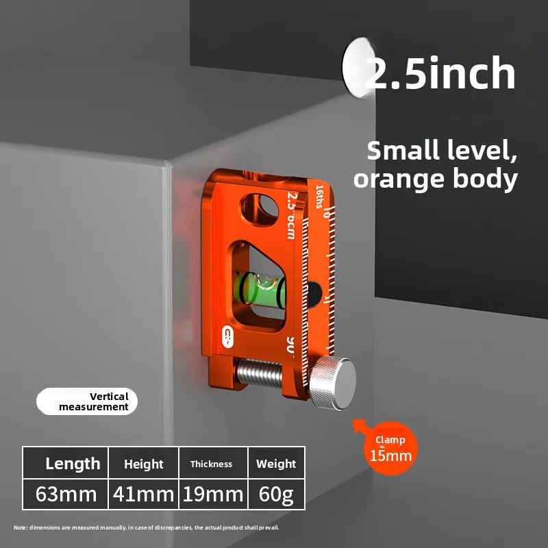 Solid Cast Aluminum Spirit Level, High Precision Strong Magnetic V-Groove Magnet Track Angle Finder for Construction