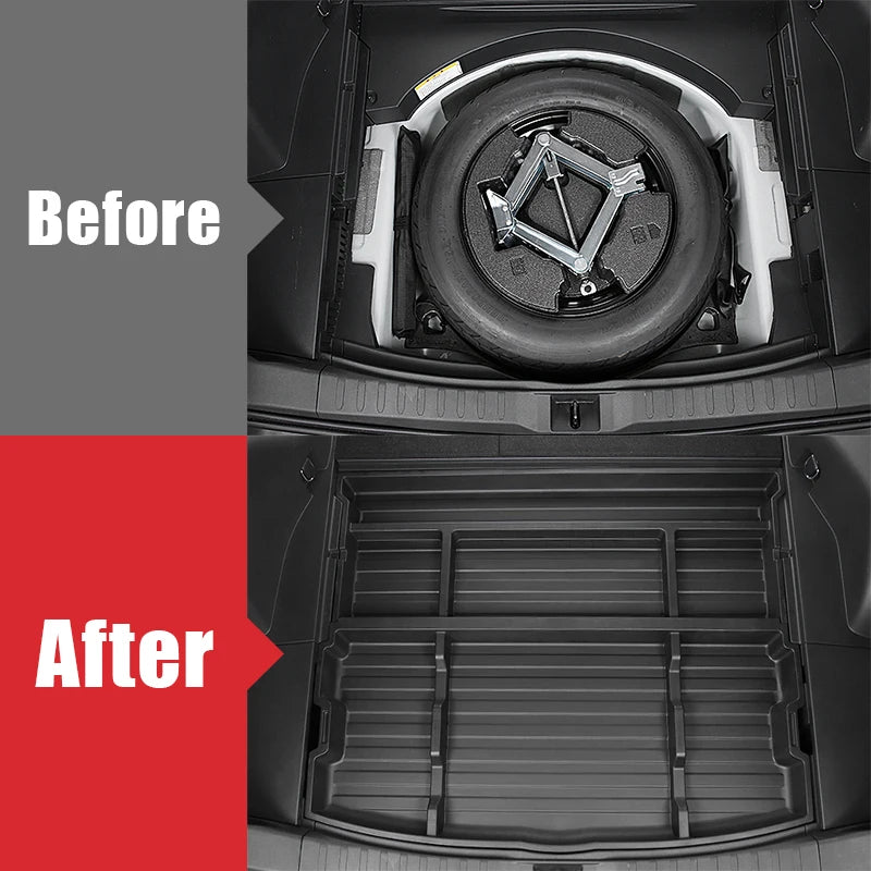 Car Trunk Spare Tire Storage Box Container Pad For Toyota RAV4 XA50 2019 2020 2021 2022 2023 2024 RAV 4 XA 50 Hybrid Accessories