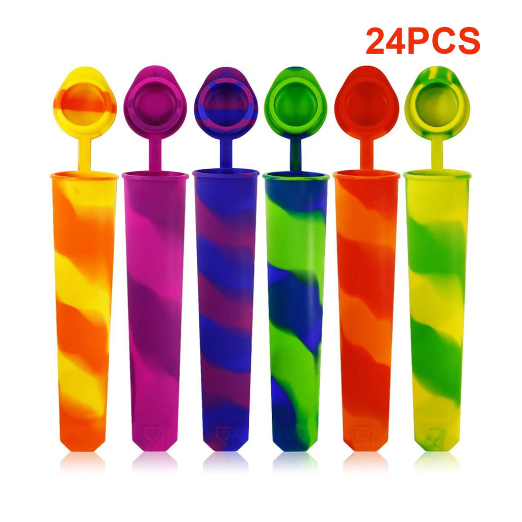 6-24pcs Popsicles Molds DIY Popsicle Maker Summer Ice Cream Yogurt Jelly Ice Pop Mold Freeze Cream Maker Kitchen Tool Accessory
