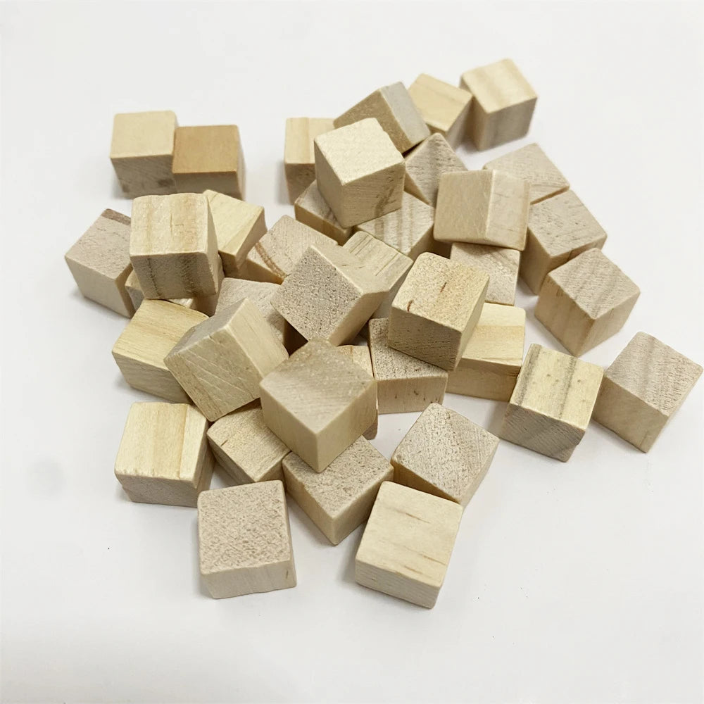 100Pcs/lots 10mm Wood Cubes Colorful Dice Chess Pieces Right Angle For Token Puzzle Board Games Early Education