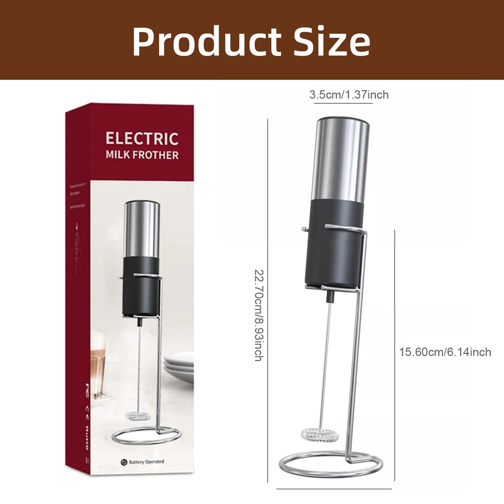 Electric Milk Frother Foam Maker Mixer for Coffee, Electric Portable Whisk Drink Mixer Mini Foam Maker Frothing Battery Powered