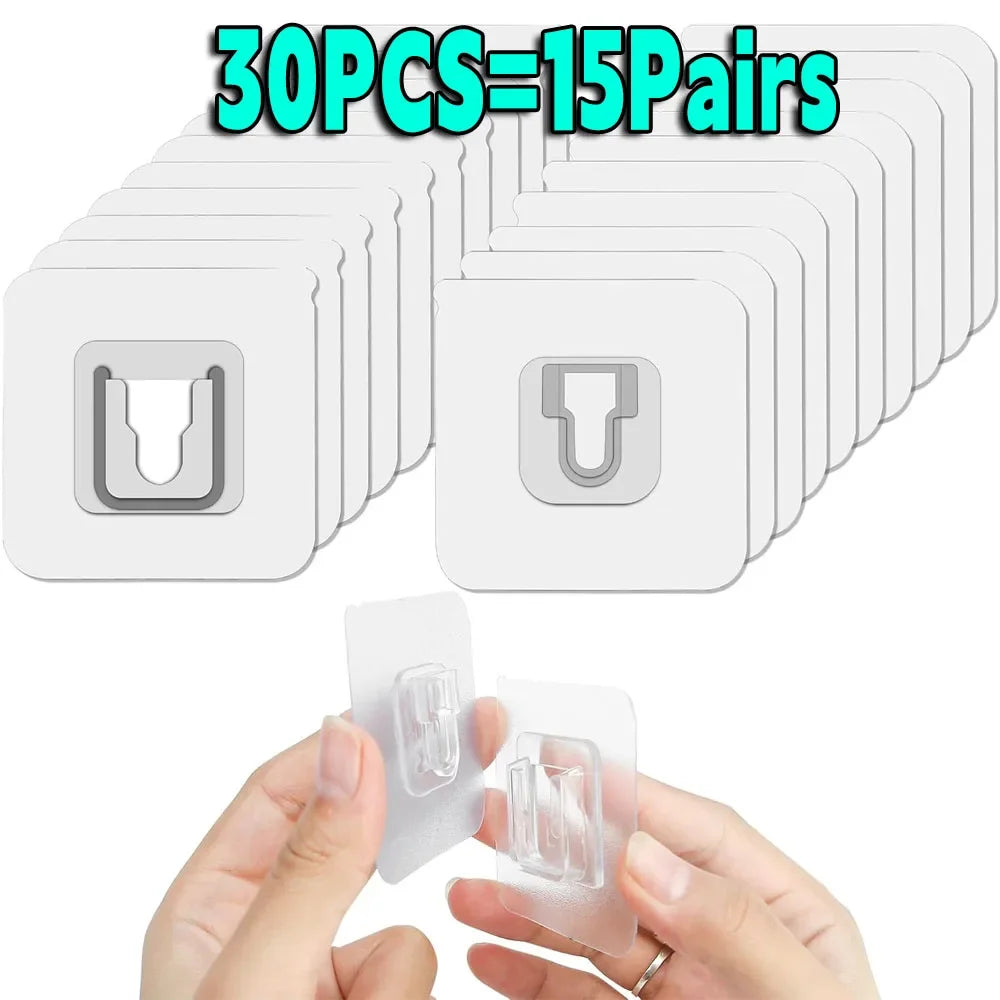 Double Sided Adhesive Hooks Wall Hooks for Hanging,Self Adhesive Hooks for Bathroom Kitchen Office Hanging