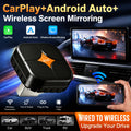 4IN1 Upgraded CarPlay AI Box Wired To Wireless CarPlay Android Auto Airplay Miracast Mirror Link Mini USB Dongle Plug and Play