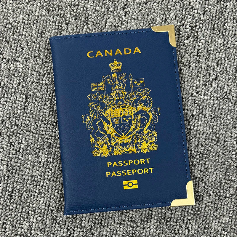 Canada Passport Cover Protector for Women Men Travel Pu Leather Canadian Passport Cards Case Protector Holder Travel Wallet