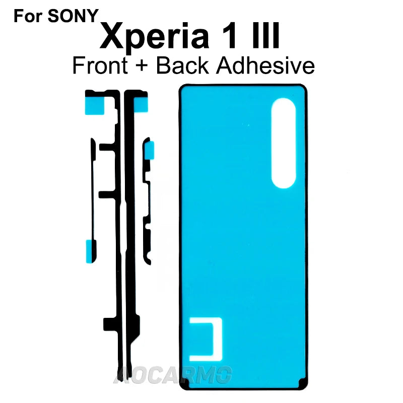 Aocarmo For SONY Xperia 1 III X1iii Front LCD Display Screen Full Set Adhesive Back Cover Rear Housing Battry Sticker Glue Tape