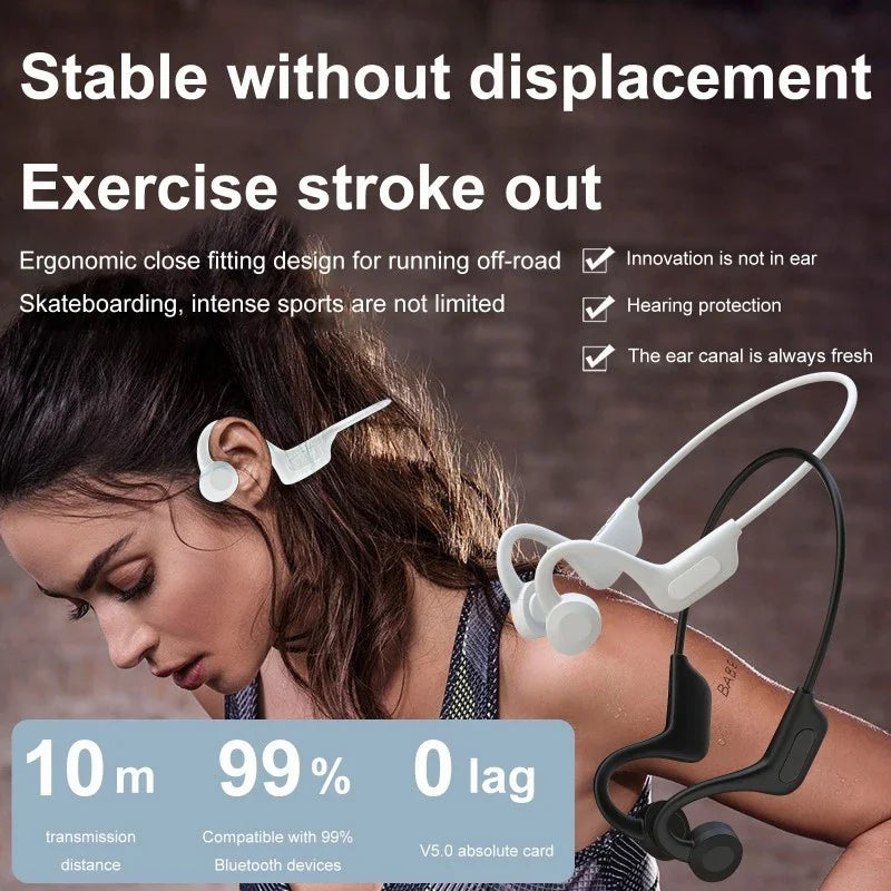 【Fast Ship】VG06 Bone Conduction Wireless Bluetooth Earphone TWS IPX5 Waterproof Gaming Earbuds Sports Headphones with Mic Headse