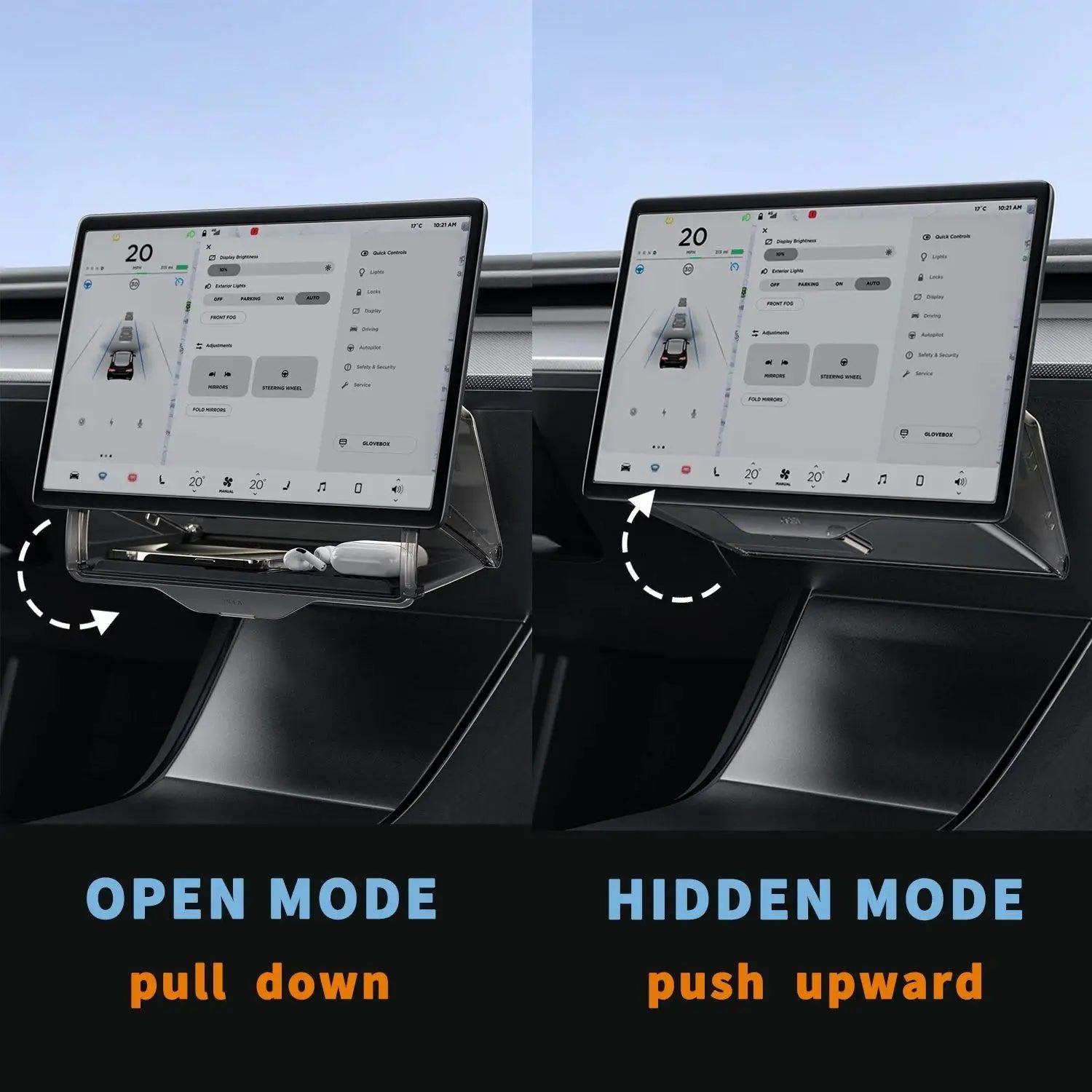 TEEQ Center Under Screen Storage For Tesla Model 3 Highland Model Y Tray Storage Box Behind The Screen Storage Box Accessories