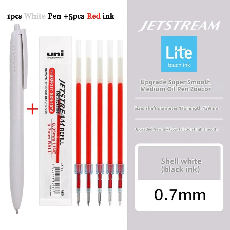 Uni Permanent Ballpoint Pen Jet Stream Anti-slip Cloudy Recycled Eco Shell Friction Super Smooth Ink Oil Pens Portable Supplies