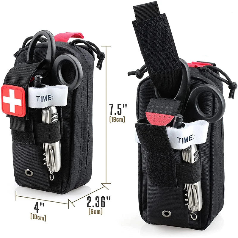 First Aid Kit Tourniquet Medical Rescue EDC Pouch Gauze Scissors Molle Survival Tool For  Camping Hiking