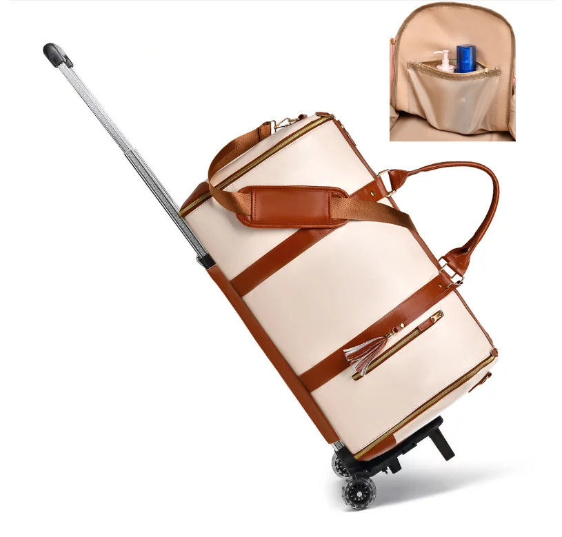 Women Rolling Garment Bags for Travel Handbag with Wheels Women Carry On Garment Duffel Bag Suit Travel Rolling Trave Duffle Bag