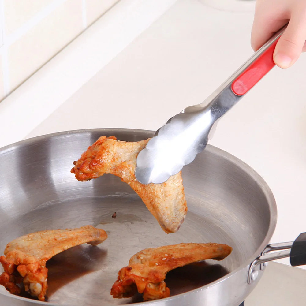 9 ", 12", 14 "- non slip stainless steel barbecue tongs meat salad bread clip barbecue rack buffet clip barbecue cooking tools