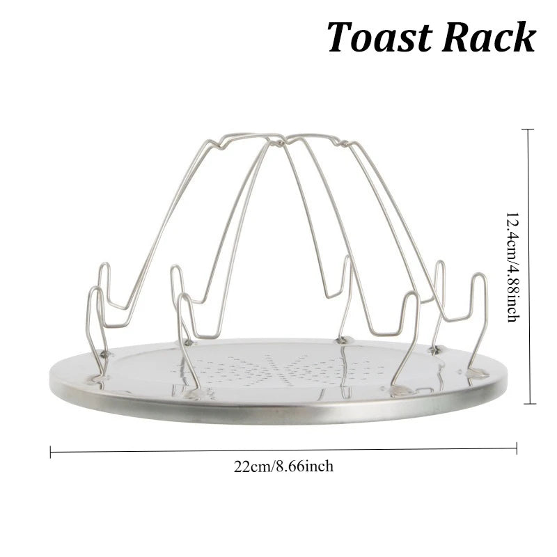 Foldable Stainless Steel Camping Toaster Rack Portable Gas Stove Bread Toast Holder Outdoor BBQ Picnic Hiking RV Burner Toaster