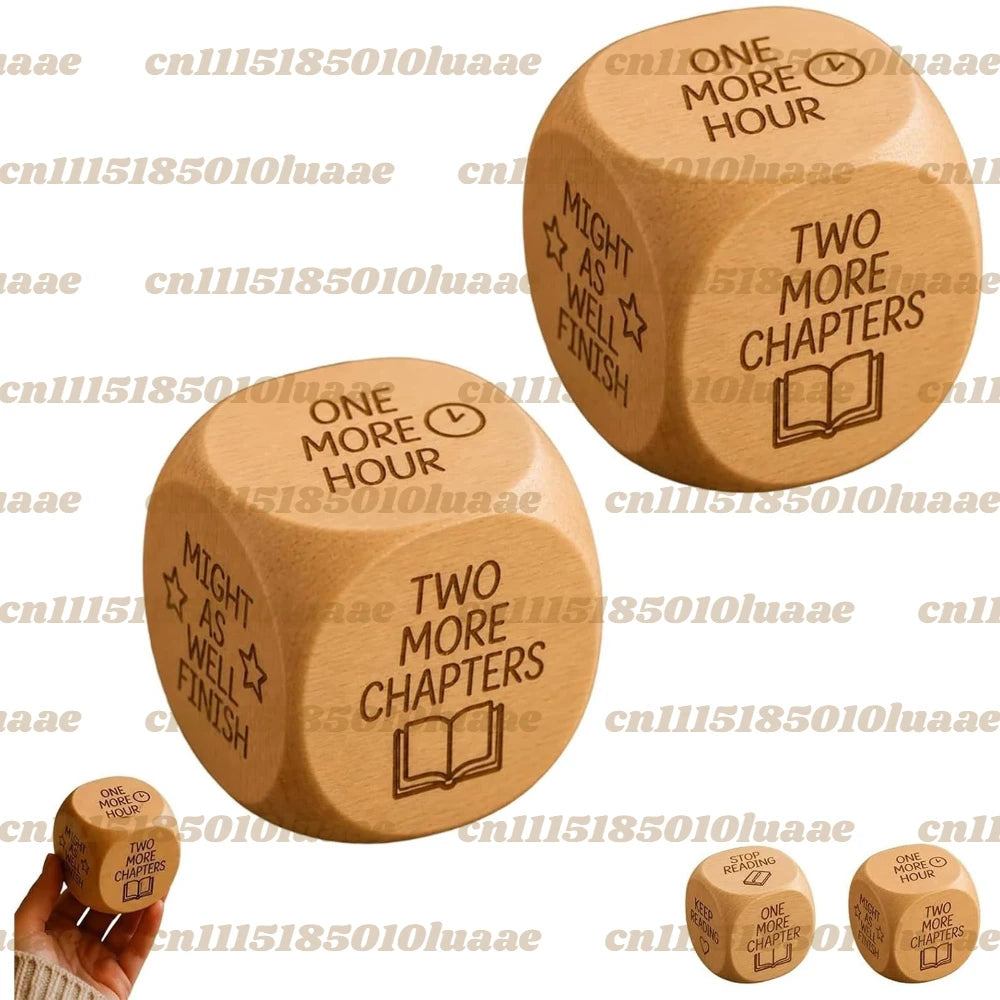 2PCS Wooden Reading Decision Dice,Wooden Reading Decision Dice Book Lover Gifts,Fun Bookish Desk Decor,Funny Gift