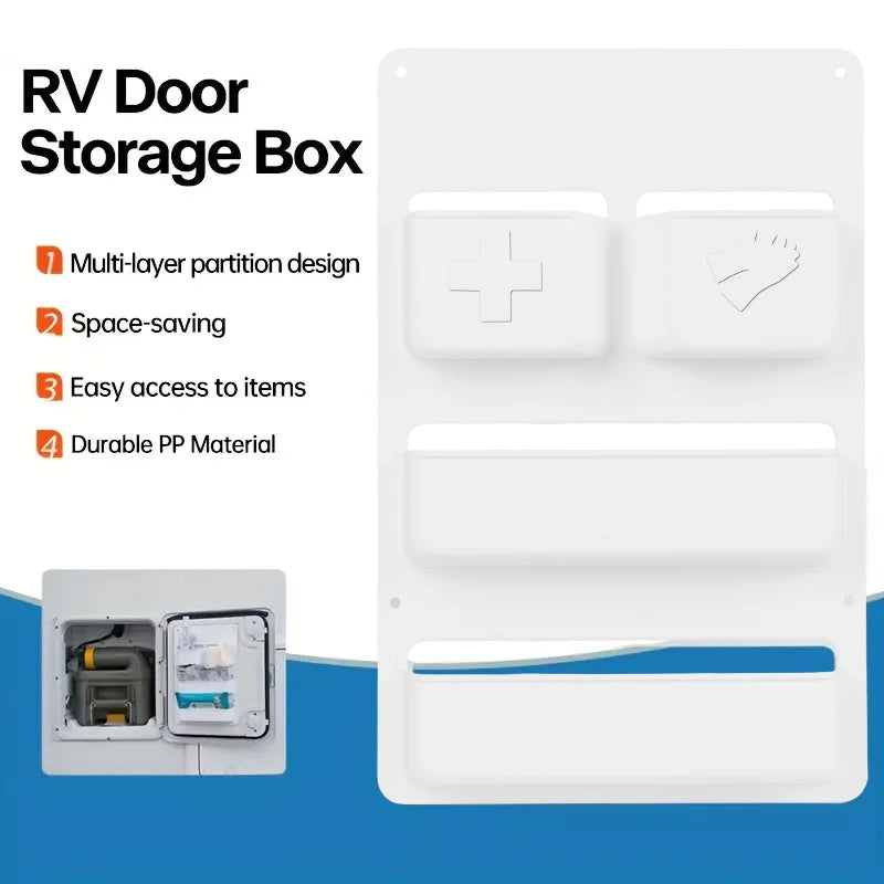 RV Toilet Storage Compartment Door Storage Pocket Kassett Shelf Box Caravan Motorhome Toilet Stowing Tidying For Thetford