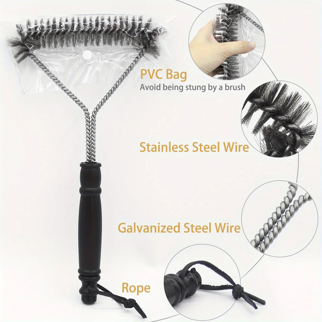 Premium Stainless Steel BBQ Grill Cleaning Brush - Durable, Rust-Resistant, Ergonomic Y-Shape for Deep Cleaning - Non-Stick