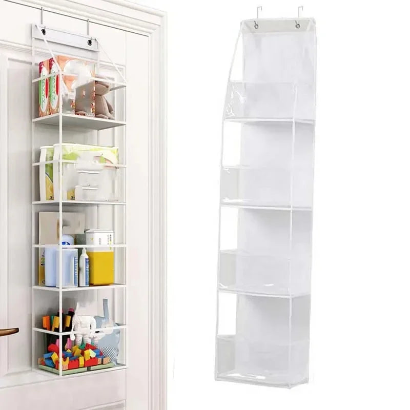 4Layer Storage Bag Foldable Hanging Organizers for Bathroom Behind Door Snacks Toys Clothes Storage Accessories Closet Organizer