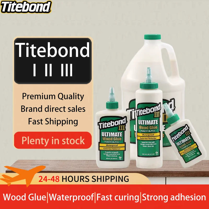 Titebond I II III Wood Glue Professional Strong Bond Adhesive Waterproof Interior Exterior Woodworking Glue