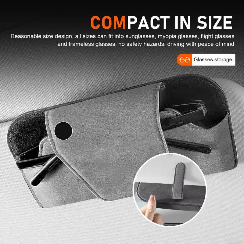 Universal Car Sun Visor Eyeglasses Holder Anti-Scratch Lining Glasses Organizer Accessory