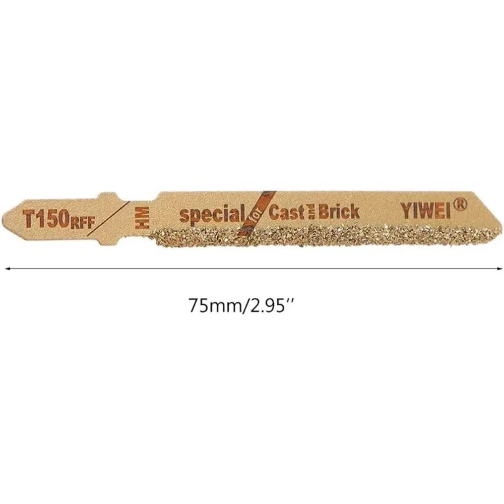 3pcs Diamond Jig Saw Blade 3" T150 Carbide Grain 50 Grit T-Shank Jigsaw Blades Ceramic Tile Cutting Tool Electric Garden Tools