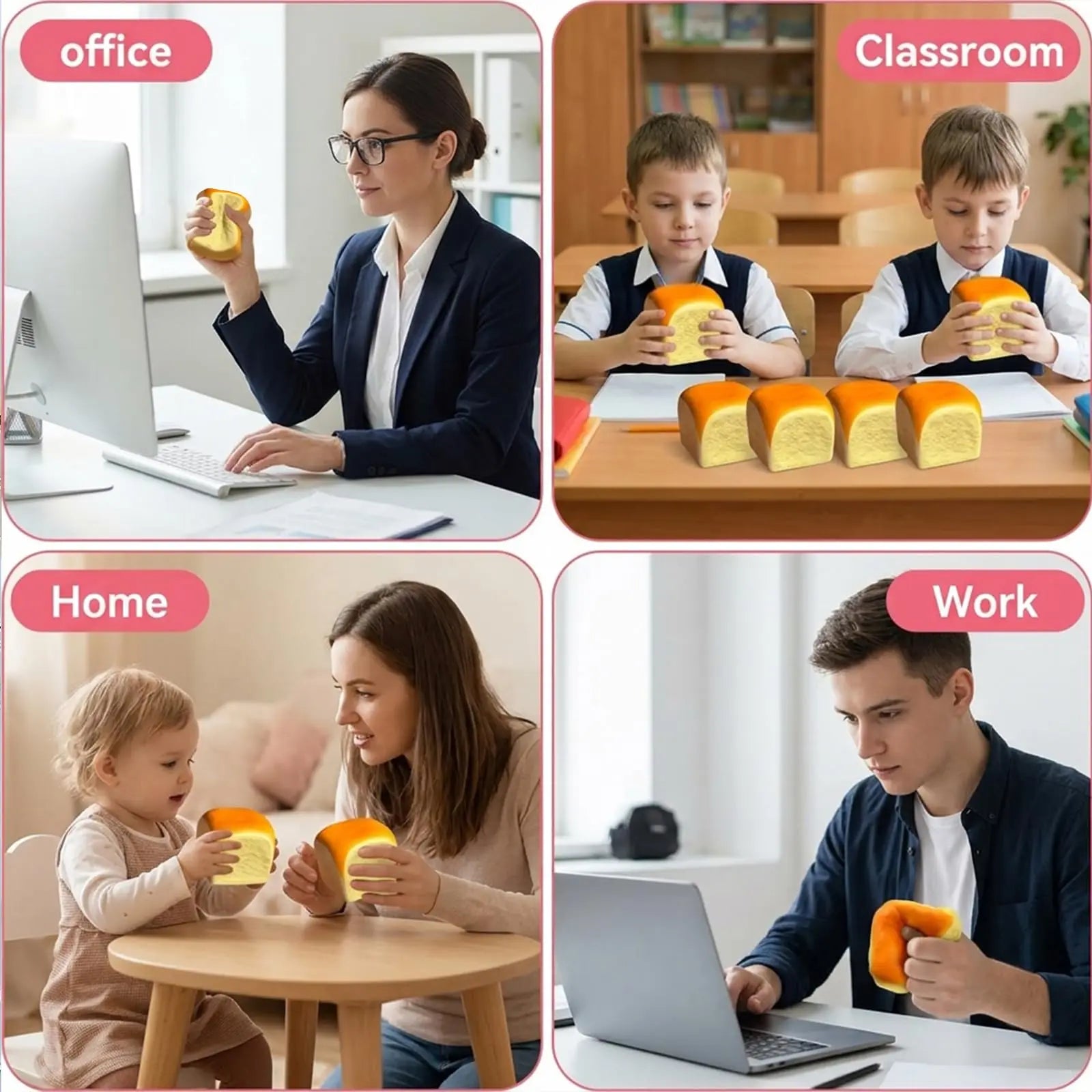 1/2Pcs Taba Squeeze Cheese Cube Bread Squishy Soft Slow Rise Stress Relief Fidget for Kids Party Favors Adults Office Gifts