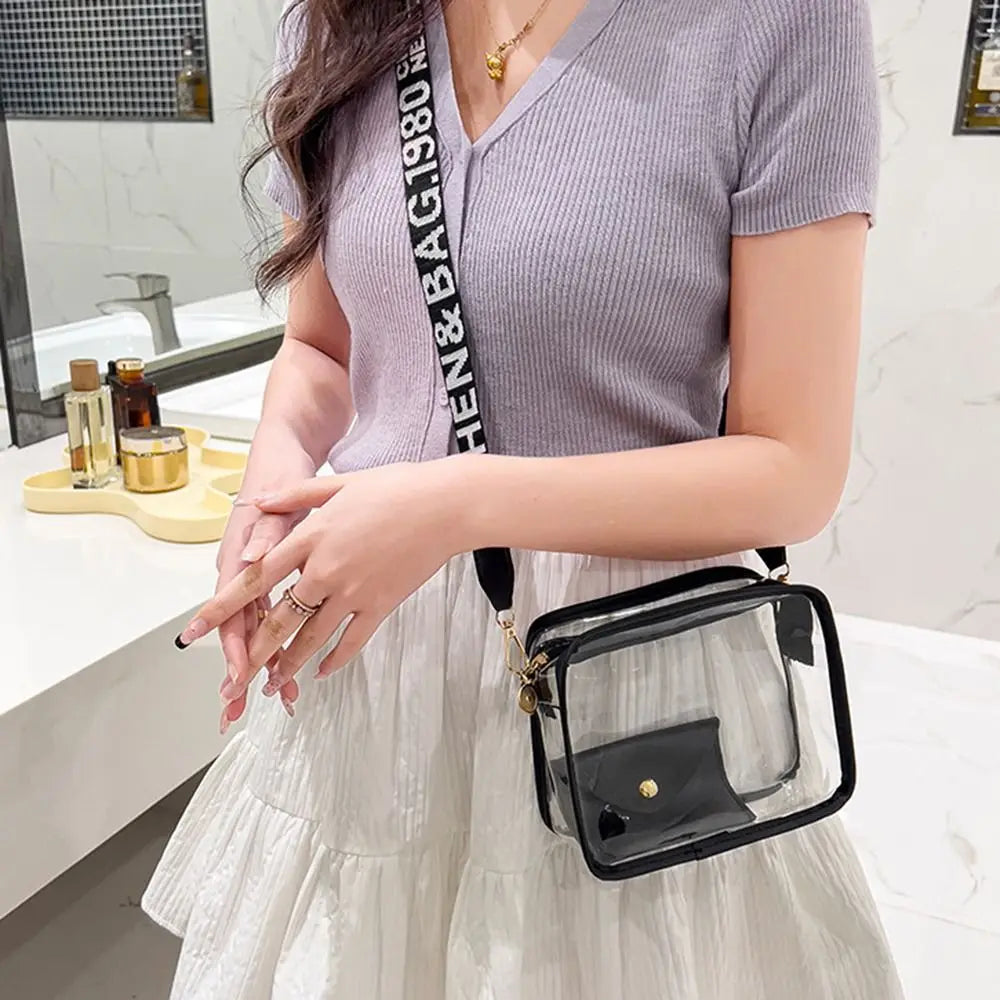 Fashion PVC Crossbody Bags Handbag with Small Phone Bags Shoulder Bag Transparent Jelly Bag Women