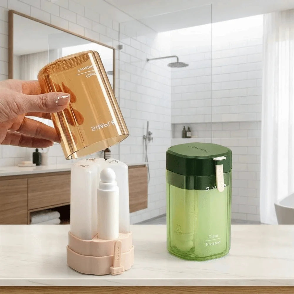 Plastic 4 in 1 Travel Bottle Set Detachable Leak-proof Travel Tube Sets Space Saving Refillable Liquid Dispenser Bottle