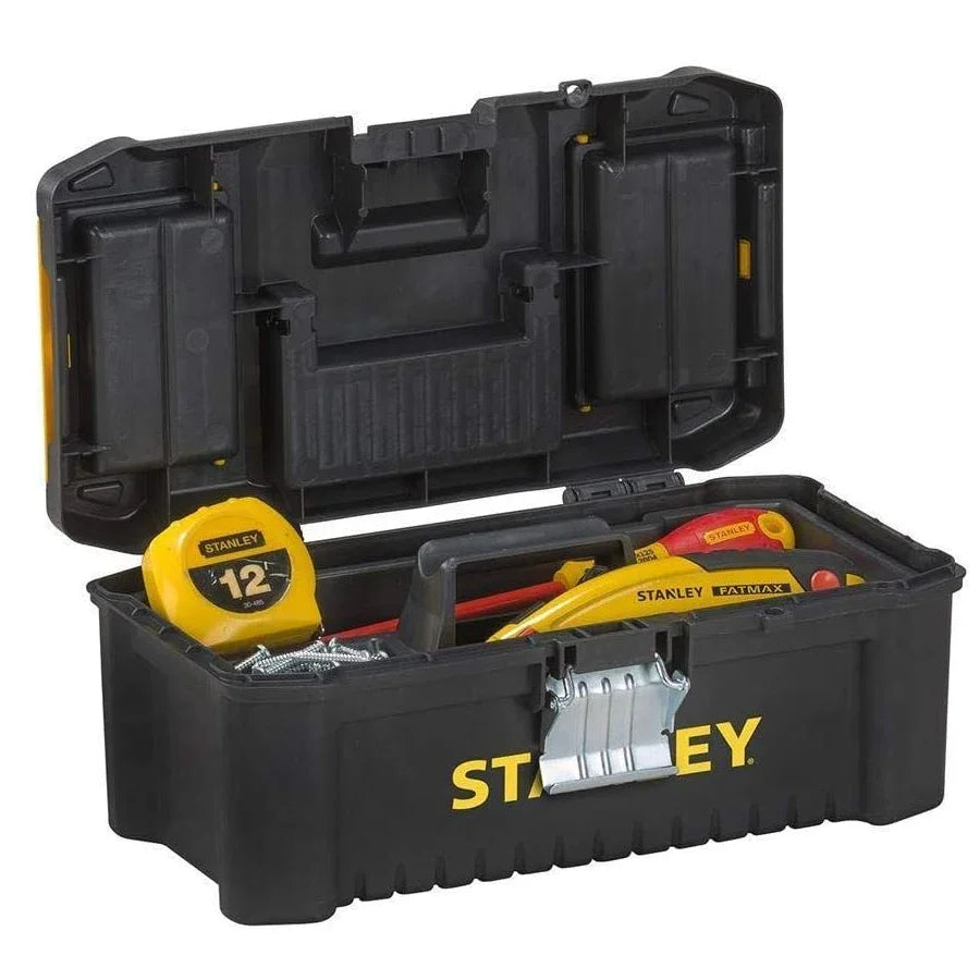 Stanley STST1-75515 Toolbox "Essential" with Metal Latches Portable Plastic Essential Toolbox with Removable Tray