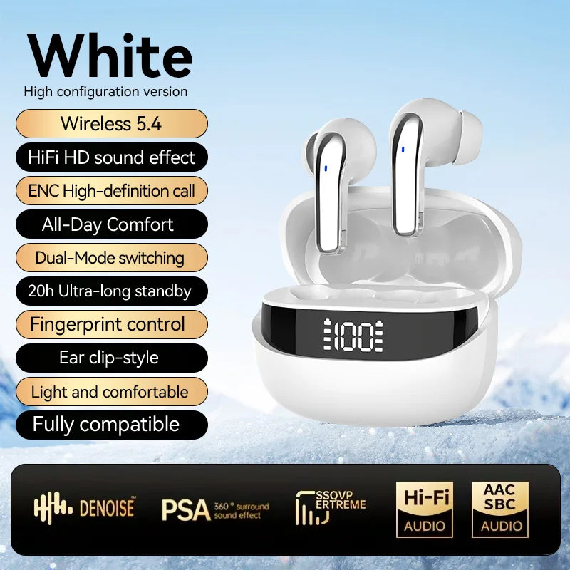 NEW Bluetooth 5.3 Earphones Anti-sweat Lightweight Headphones Compatible With Smart Phone Laptop Computer Earbuds