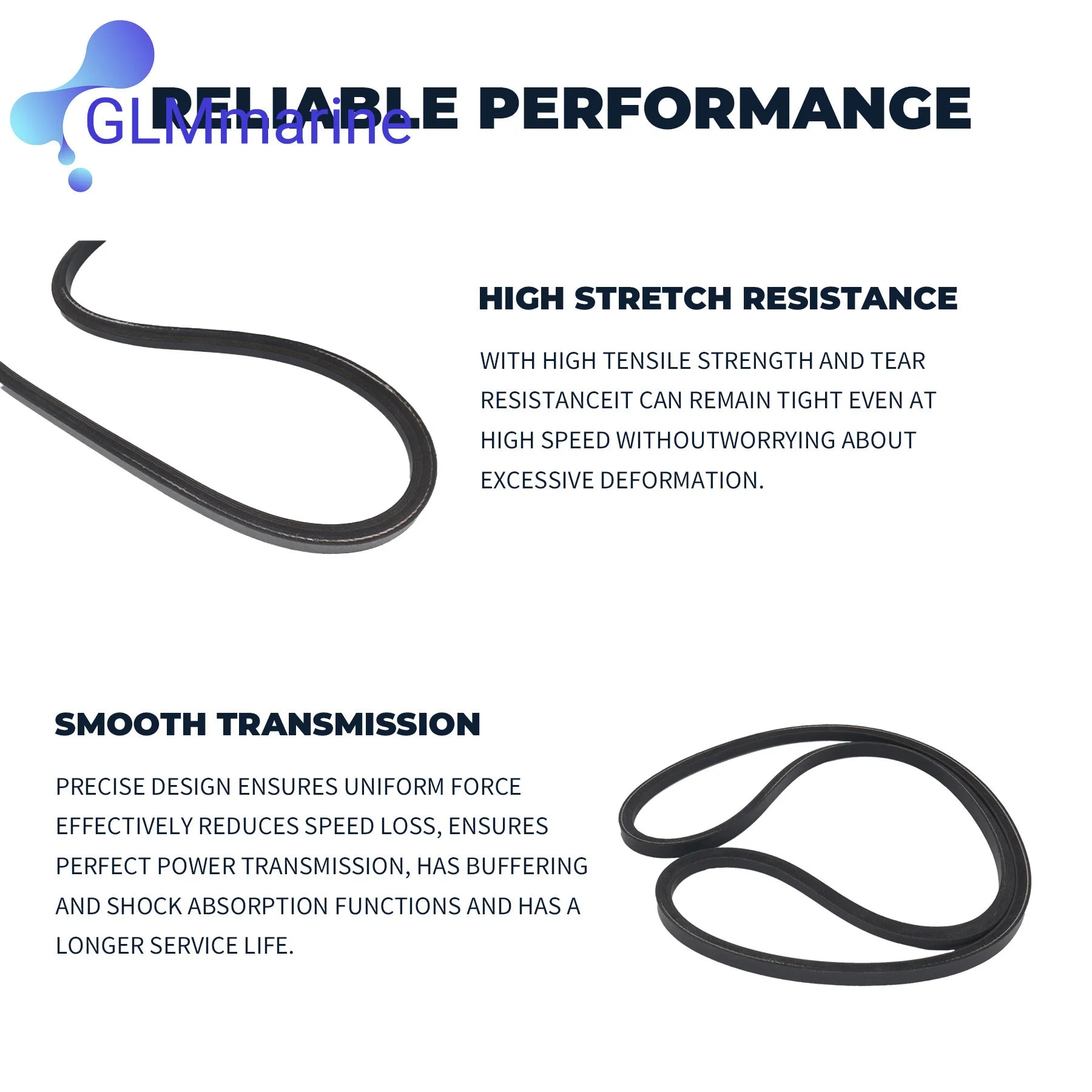 8M0151040 Timing Belt Compatible with Mercury Mariner 25 30 40 50 60 HP EFI Outboard Engines Replacement 8M0065179 831294
