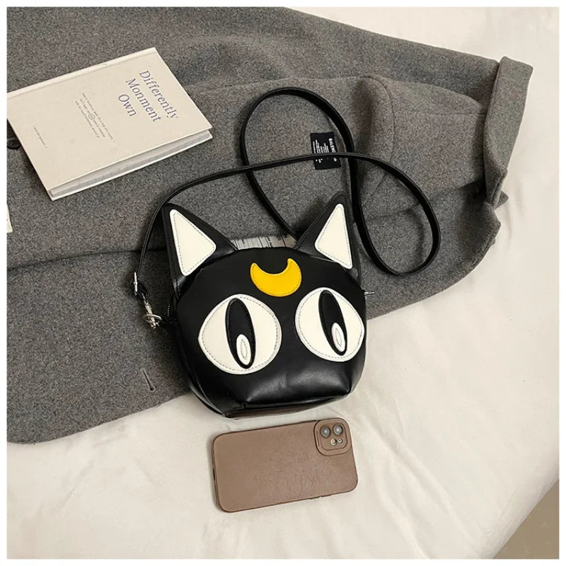 Cool and Cute Cartoon Cat Girl Crossbody Bag 2025 Personalized Street Commuter Shoulder Bag
