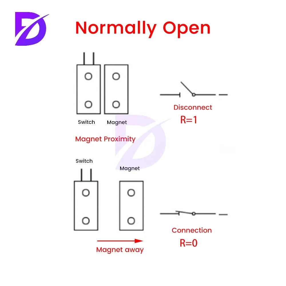 1-10PCS MC-38 Wired Door Window Sensor Magnetic Switch Home Alarm System Detector Reed Switch