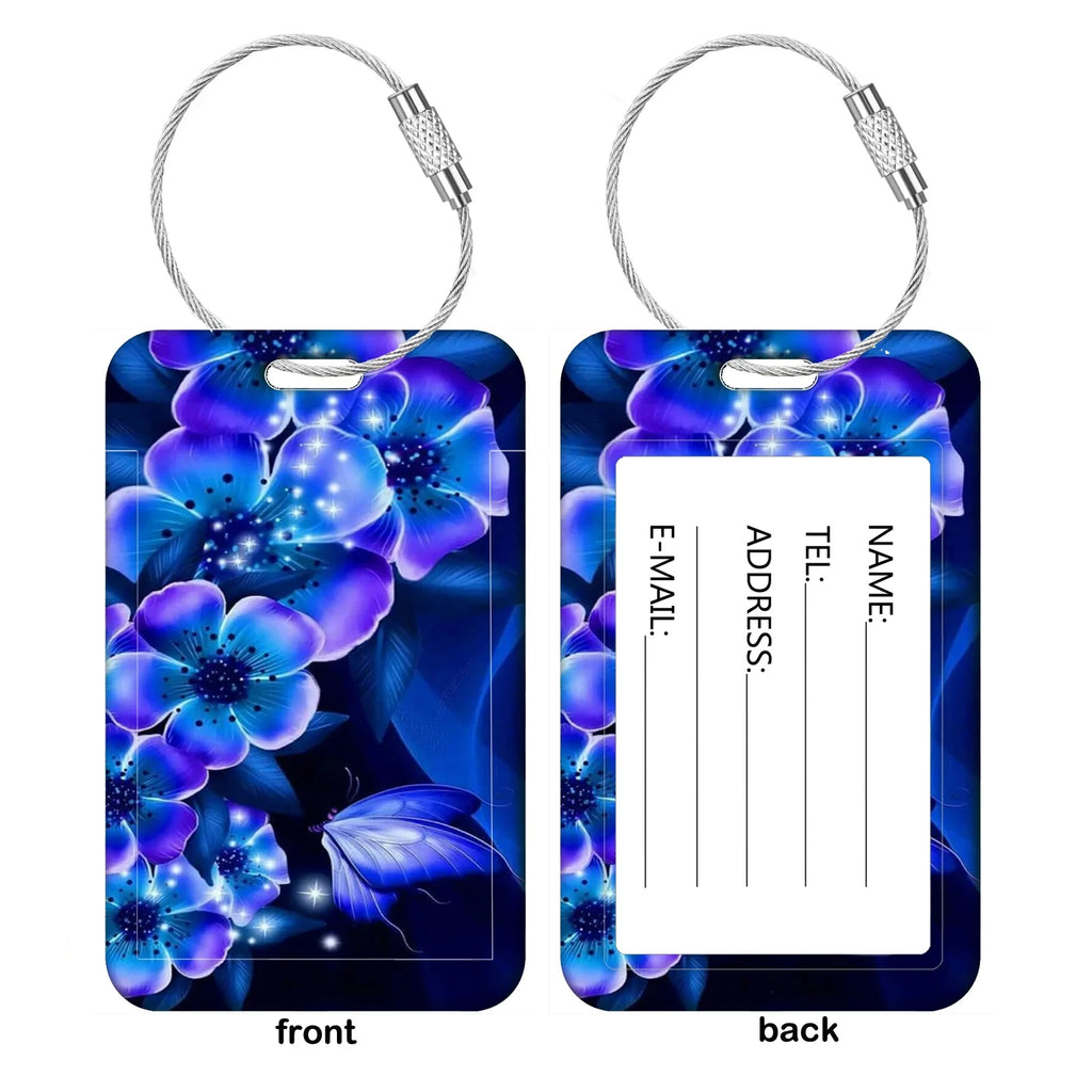 HOT SALE Artistic Flowers Business Luggage Tag Travel Women Men Suitcase Address Label Luggage Boarding Case Name ID Label Durab