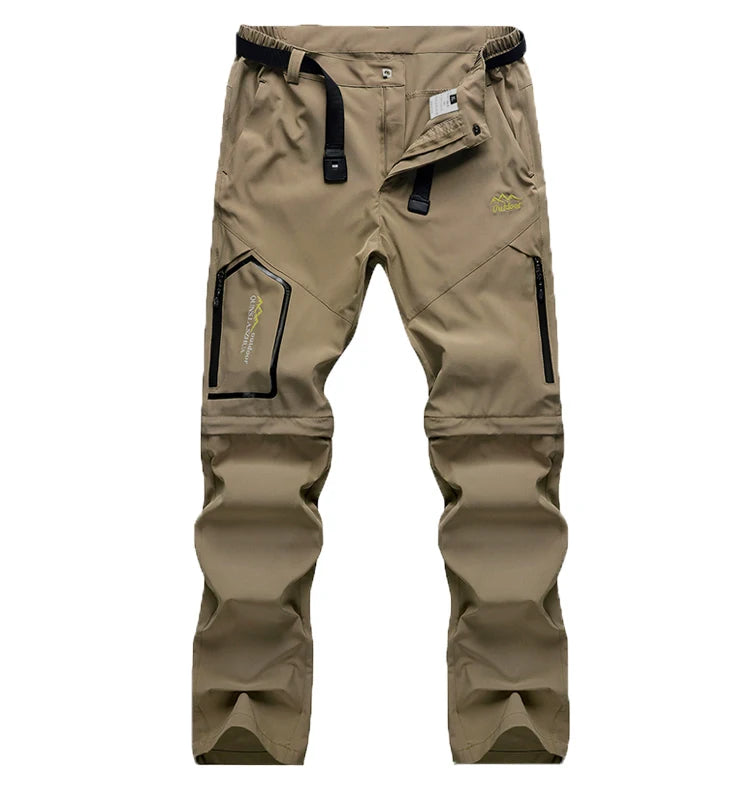 TRVLWEGO Mens Hiking Convertible Pants Waterproof Lightweight Quick Dry Zip Off Fishing Travel Safari Outdoor Cargo Work Trouser
