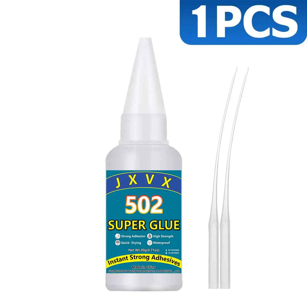 JXVX 1-5 PCs Super glue 502 High Strength Quick-drying Cyanoacrylate Adhesive for leather, rubber, wood, Metal High Strength Liquid glue Tool With Precision Distributor.
