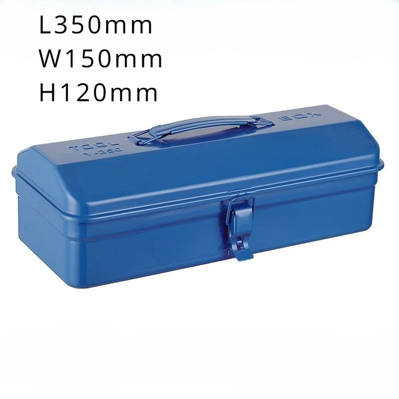 Hardware Thickened Iron Toolbox Portable Large Metal Toolbox Car Storage Household Sturdy and Durable Multiple Specifications