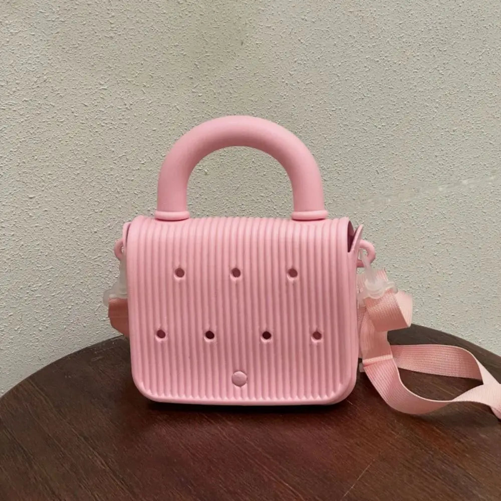 Anti-slip Waterproof Beach Bag Top Handle Sandproof Cartoon Crossbody Tote Adjustable straps DIY EVA Handbags With Hole Summer