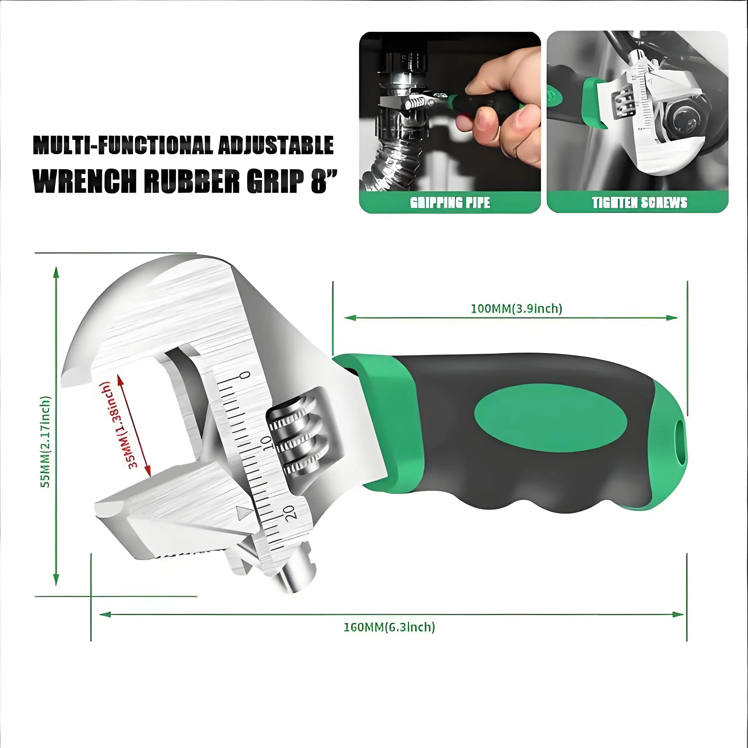 6inch/8inch Adjustable Wrench Monkey Wrenches Short Handle Spanner Pipe Wrench for Air Controller Pipe Hand Tool