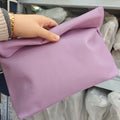 100% Genuine Leather Cowhide Handbag High Quality Leather Women's Foldable Designer Handbag Simple Magnet Handle Bags