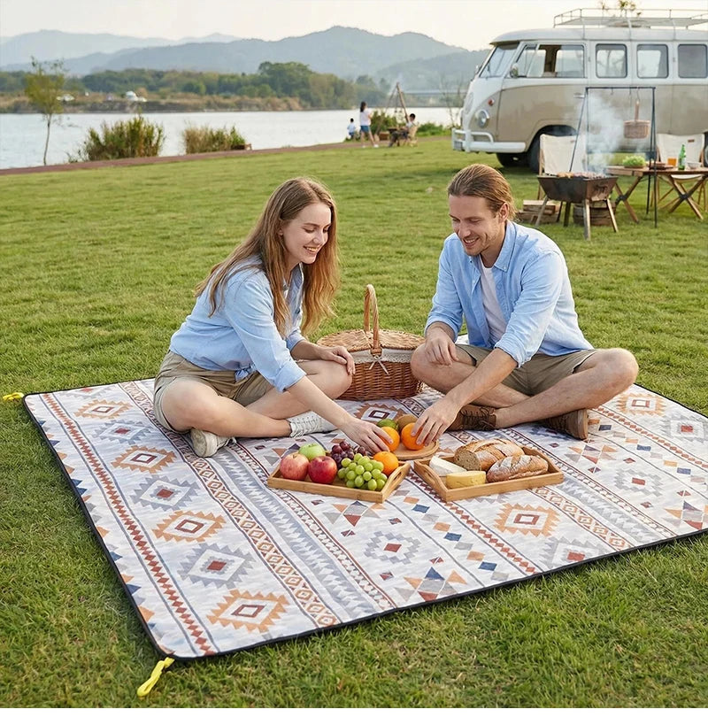 300x300cm Waterproof Picnic Mat Large Beach Blanket Machine Washable Outdoor Beach Mat With Carrying Handle For Camping Beach