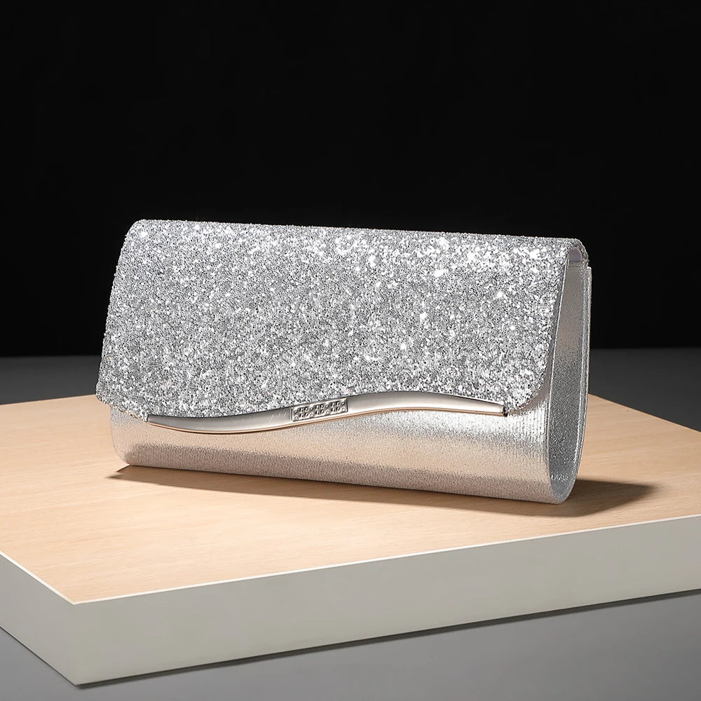New Metallic Evening Bag - Luxurious Crossbody Small Square Bag - Elegant Handbag for the Bride at the Wedding Party