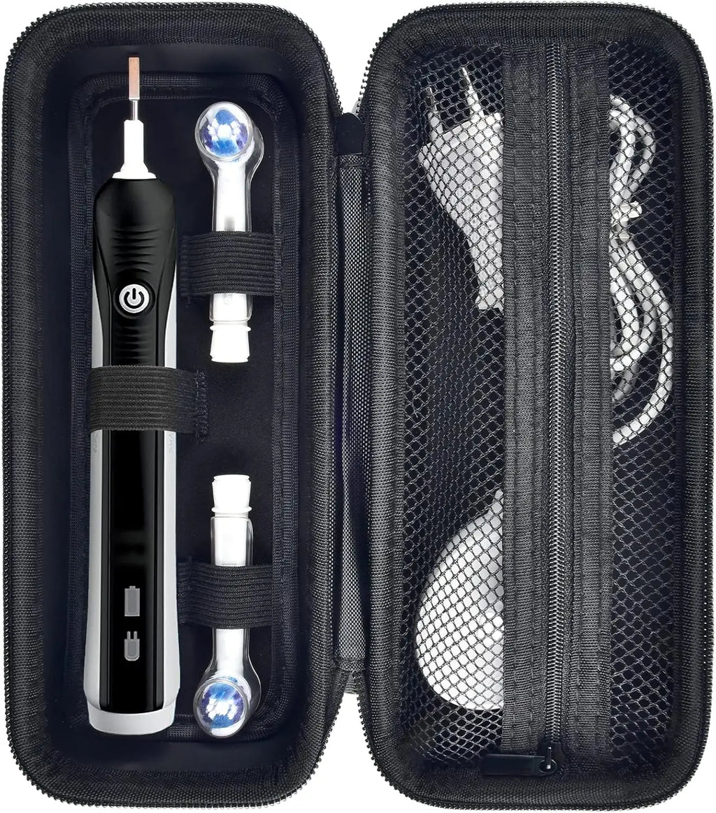 Toothbrush travel kit, compatible with Oral-B Pro 1000, 2000, 3000, 3500, 1500, with accessory mesh bag