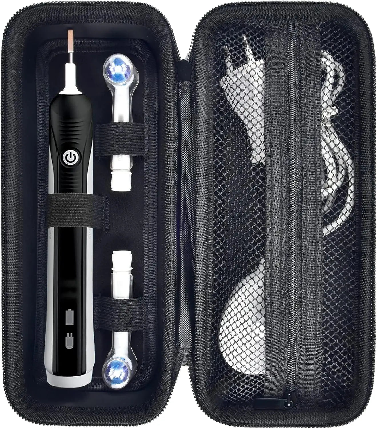 Toothbrush travel kit, compatible with Oral-B Pro 1000, 2000, 3000, 3500, 1500, with accessory mesh bag