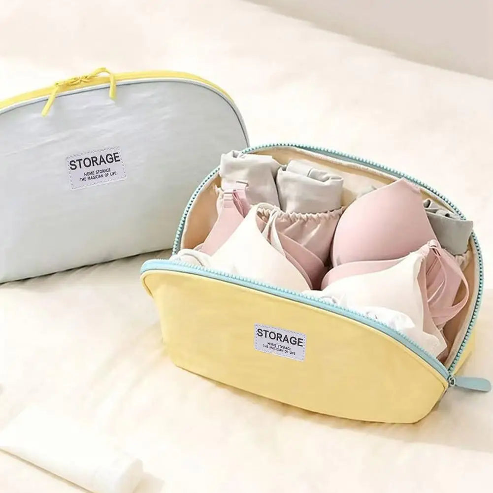 Foldable Travel Underwear Storage Bag Soft Fabric Bra Lingerie Organizer Portable Luggage Clothes Pouch For Women Trip Dorm